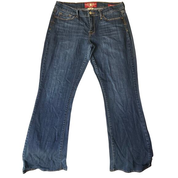 Lucky Brand Women Flared Jeans Sofia Boot size 12 / 31 R Blue Mid Rise Stretch - Picture 1 of 11